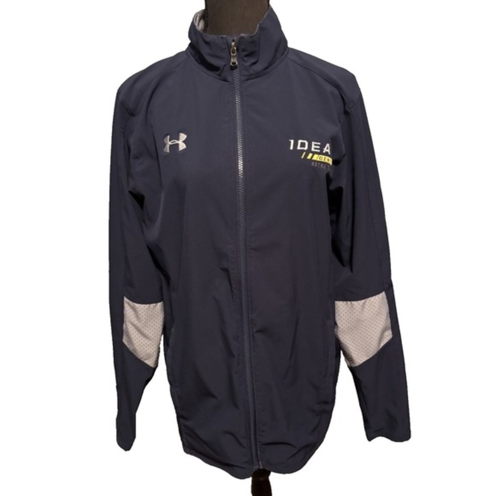 Under Armour Navy Blue Men's Squad Woven Warm Up Jacket 1293911 Notre Dame Small
